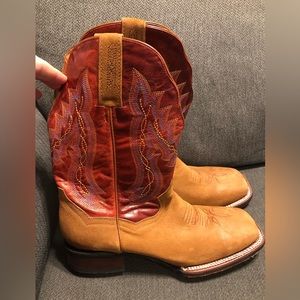 DP4633 Womens Dan Post Jada Square Toe Western Boot Brown/Red
